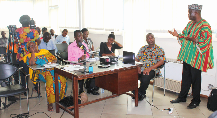 Mr Bernard Guri, Executive Director, Centre for Indigenous Knowledge and Organisational Development (CIKOD), making a presentation during the workshop in Accra.